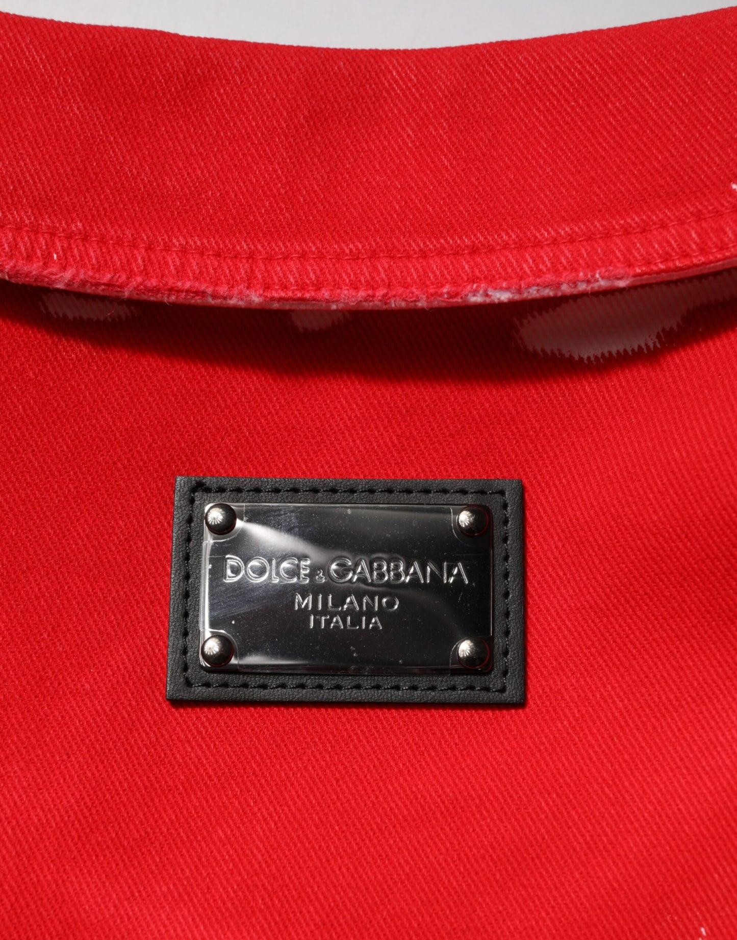Dolce &amp; Gabbana – Rote, ärmellose Weste mit Logo-Schild