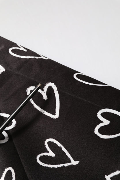 Dolce &amp; Gabbana – Schwarze Bomberjacke aus Polyester mit Herz-Print