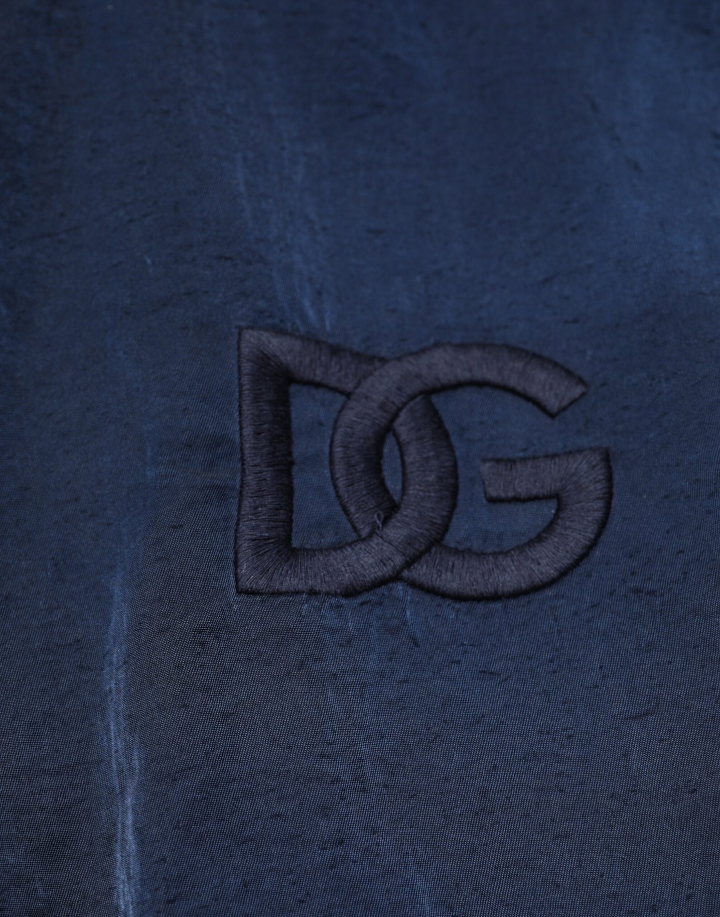 Dolce &amp; Gabbana – Blaue Bomberjacke aus Nylon mit DG-Stickerei für Herren