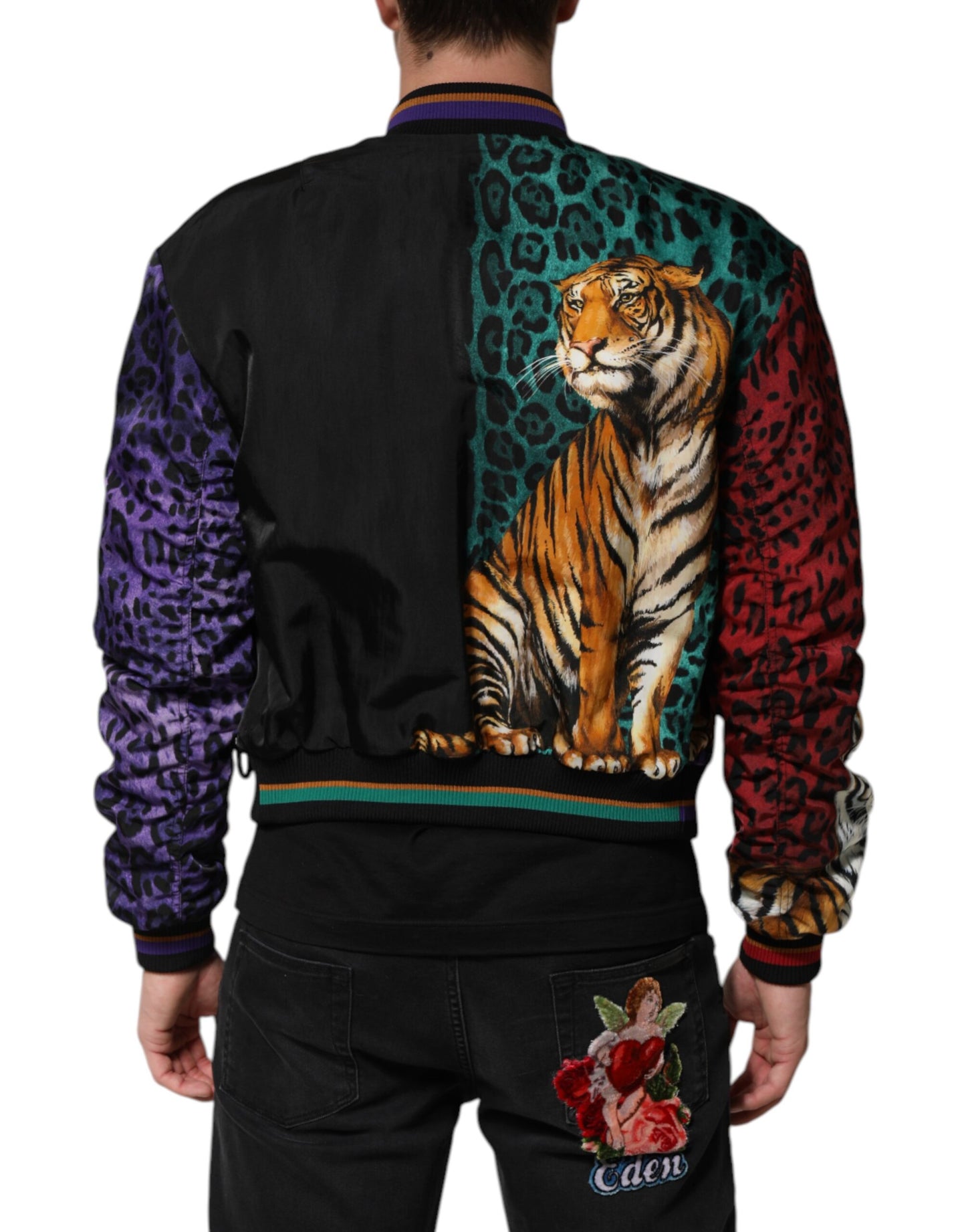Dolce &amp; Gabbana – Mehrfarbige Bomberjacke mit Tiger-Print für Herren