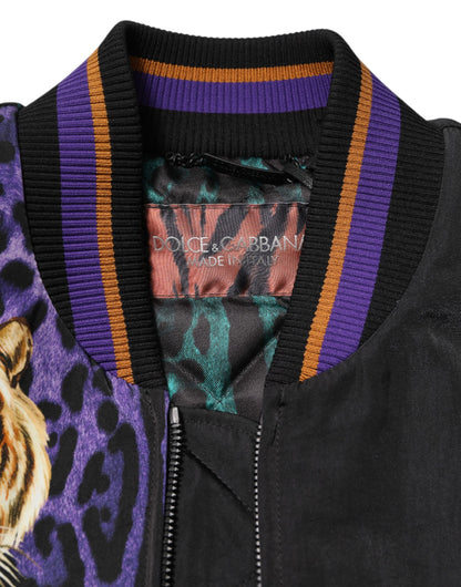 Dolce &amp; Gabbana – Mehrfarbige Bomberjacke mit Tiger-Print für Herren