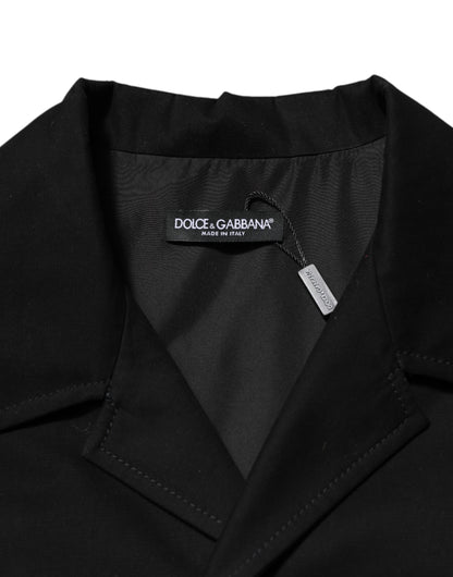 Dolce &amp; Gabbana Schwarzes Kurzarmhemd mit Knopfleiste für Herren