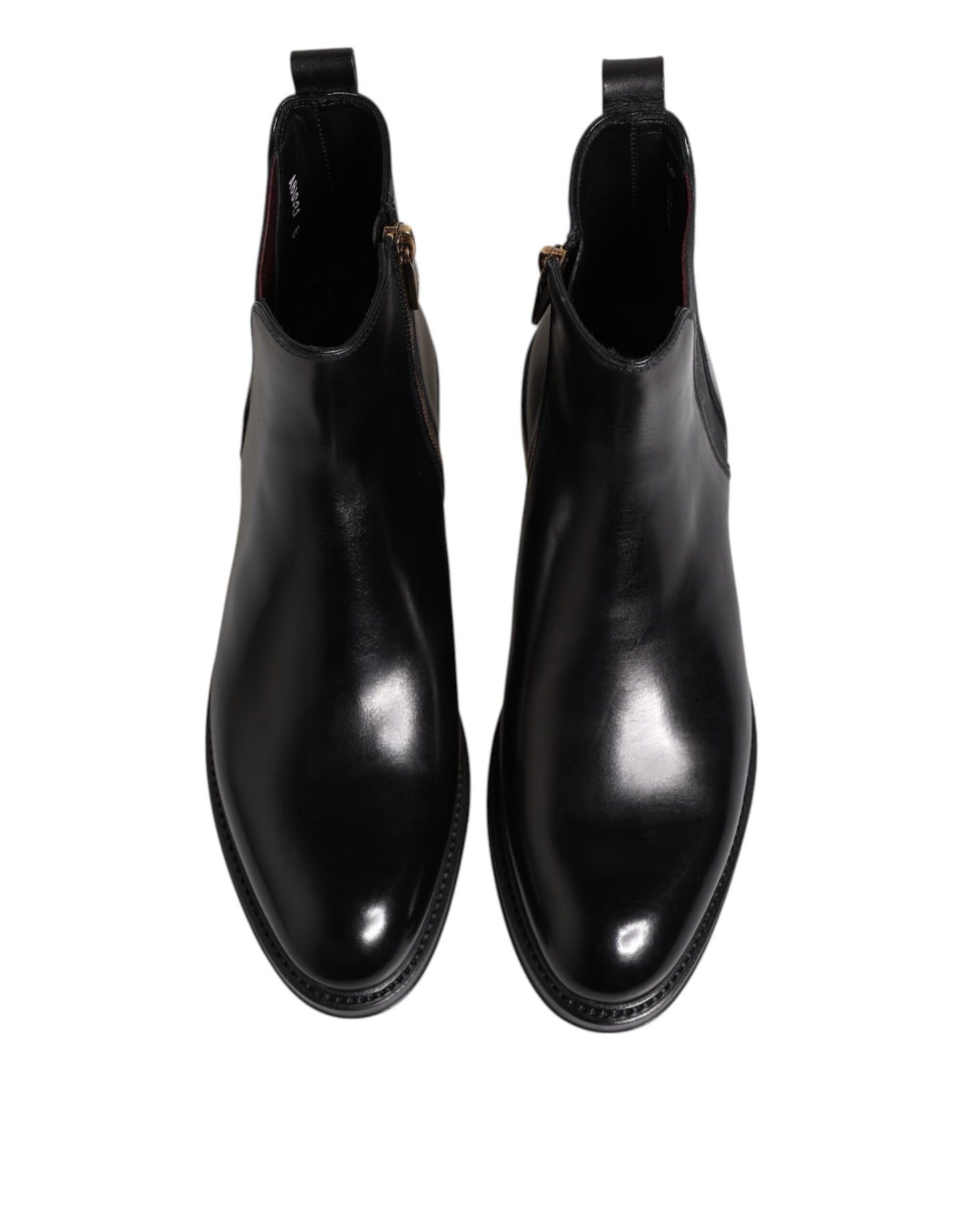 Dolce &amp; Gabbana – Schwarze Chelsea-Stiefel aus Leder mit mittlerer Wade