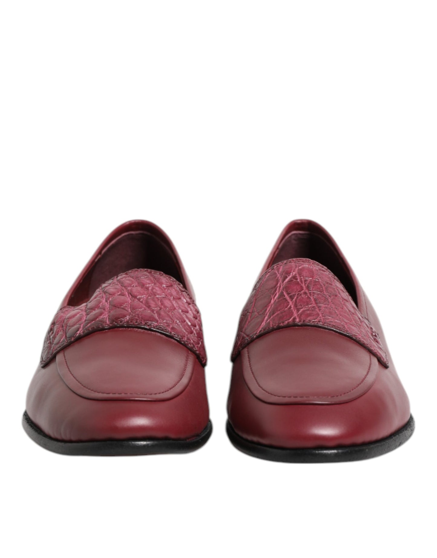 Dolce &amp; Gabbana – Formelle Slipper aus burgunderrotem Leder