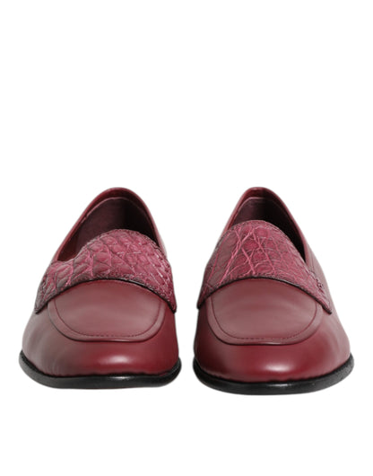 Dolce &amp; Gabbana – Formelle Slipper aus burgunderrotem Leder