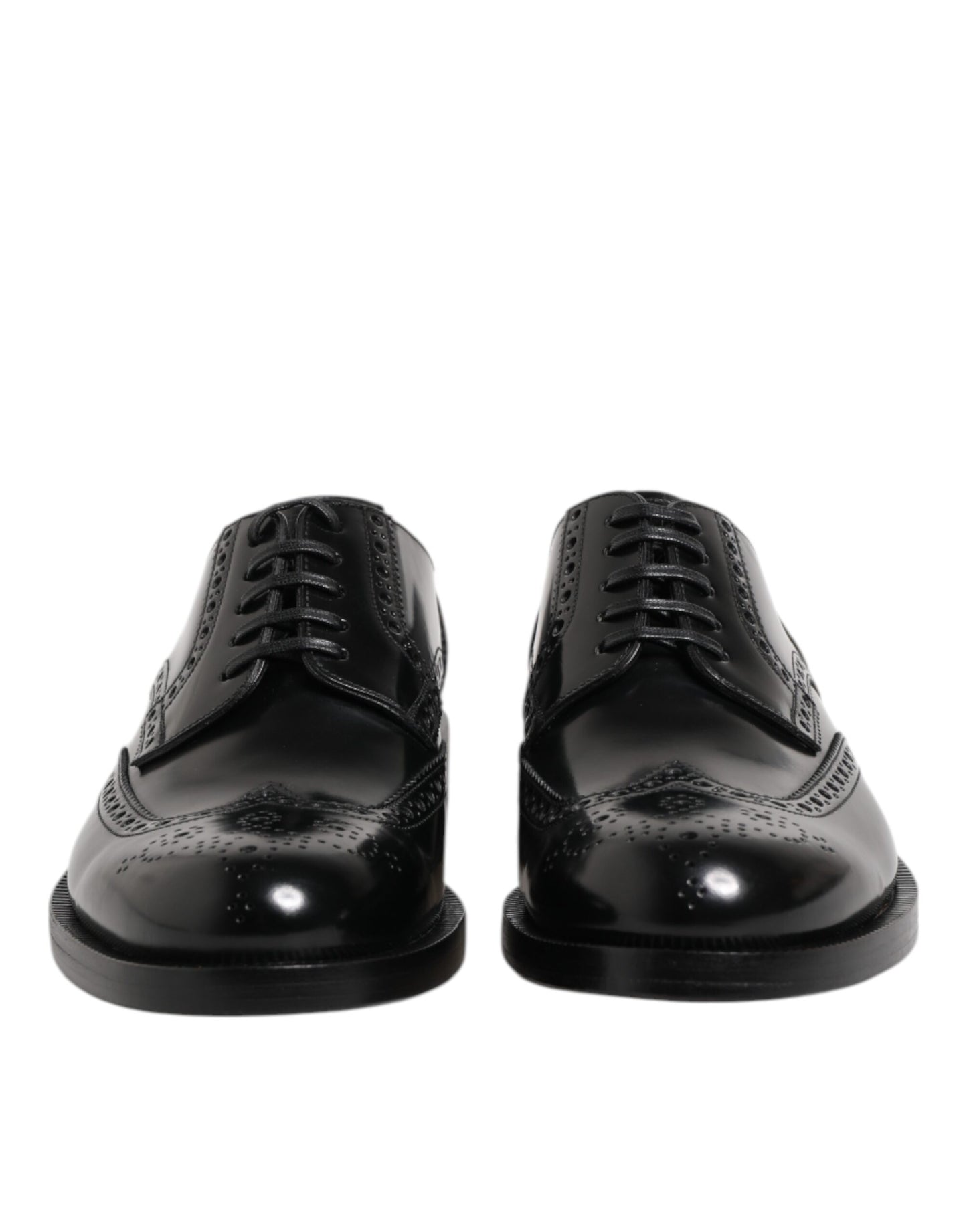 Dolce &amp; Gabbana – Formelle Derby-Schuhe aus schwarzem Leder mit Flügelkappe