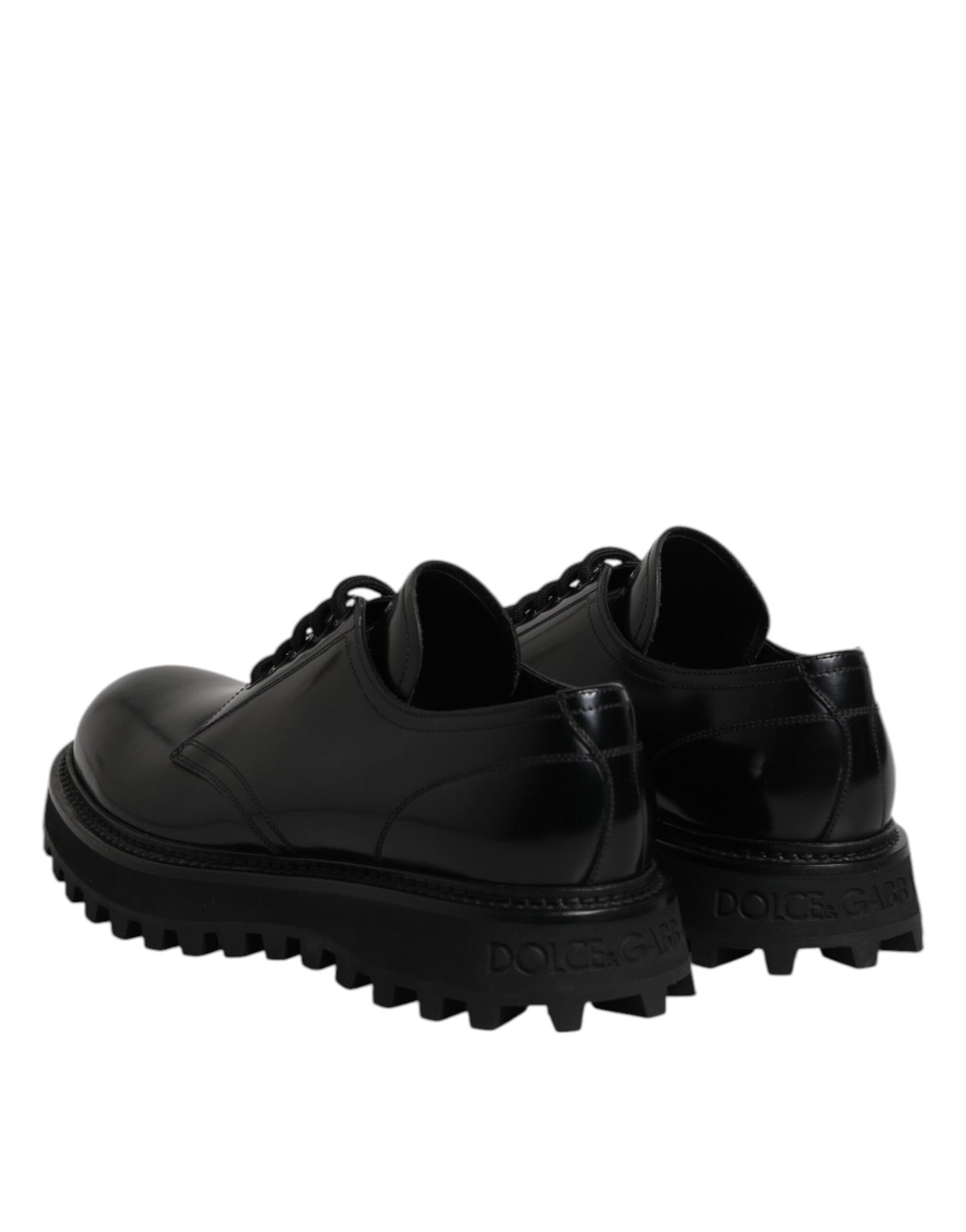 Dolce &amp; Gabbana – Trekking-Schnürschuhe aus schwarzem Leder