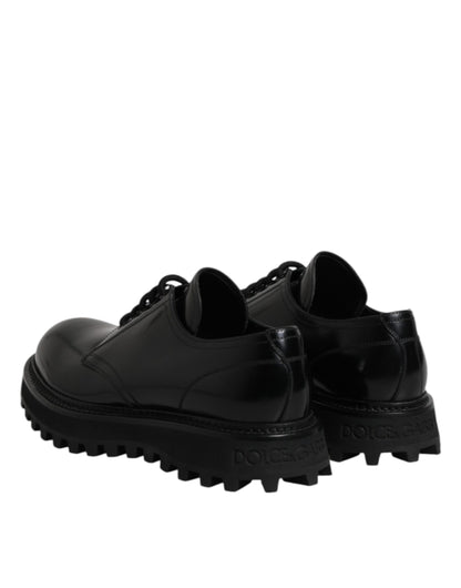 Dolce &amp; Gabbana – Trekking-Schnürschuhe aus schwarzem Leder