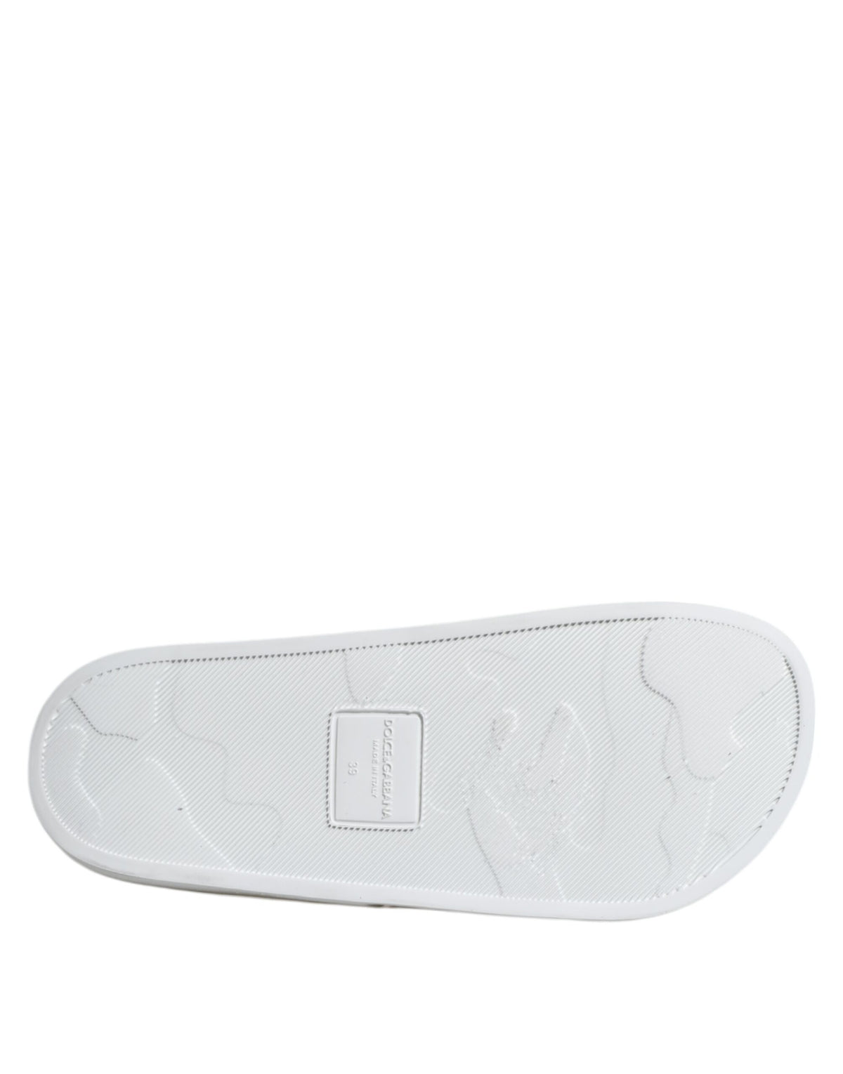 Dolce &amp; Gabbana Weiße Leder-Sandalen, Strandschuhe