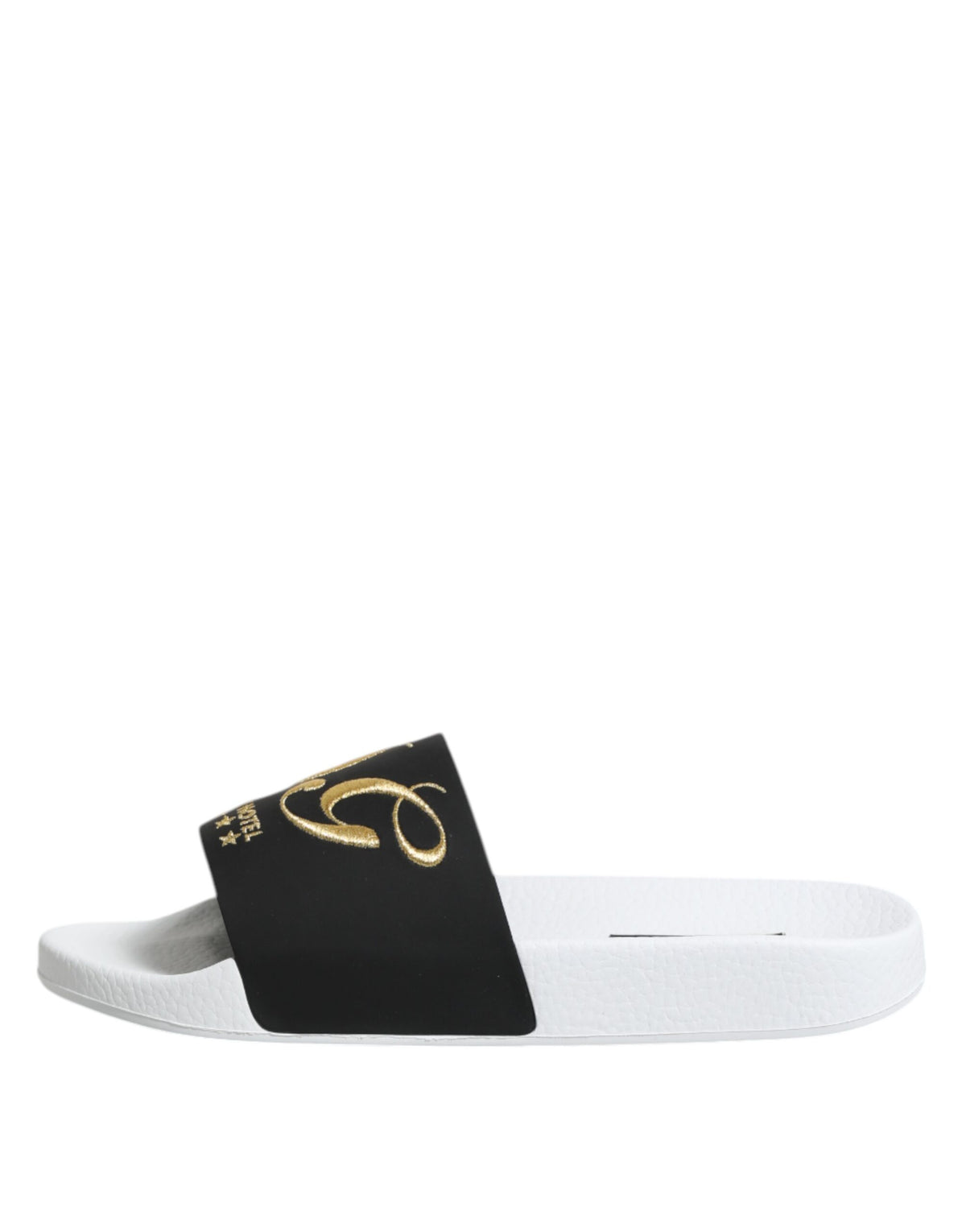 Dolce &amp; Gabbana Weiß Schwarz Leder Sandalen Beachwear Schuhe