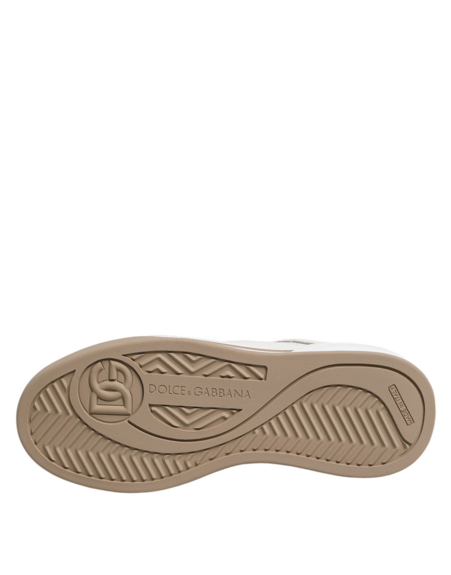 Dolce &amp; Gabbana Weiß Braun Leder Low Top Herren Sneakers Schuhe