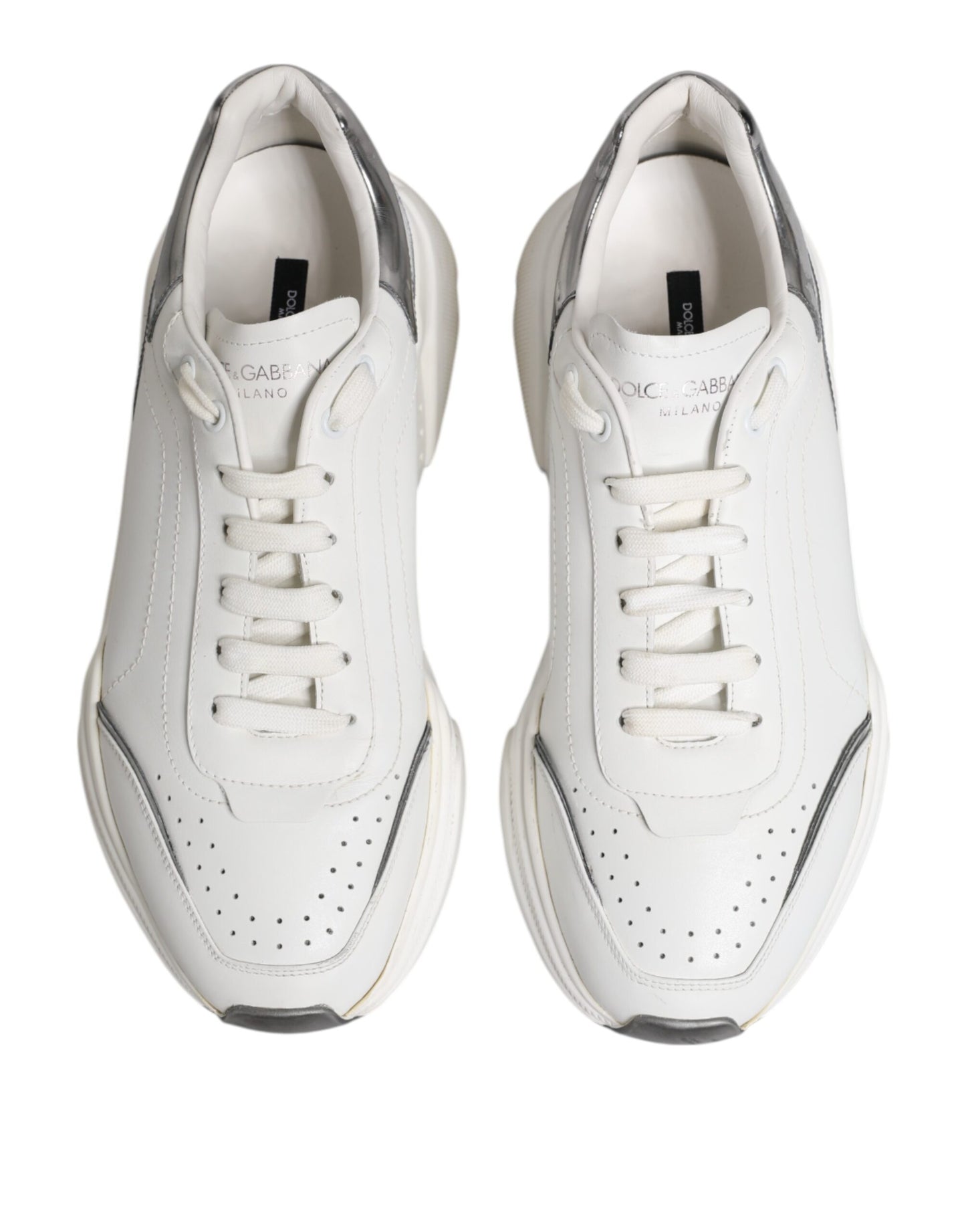 Dolce &amp; Gabbana Weiße Daymaster Leder Low Top Sneakers Schuhe