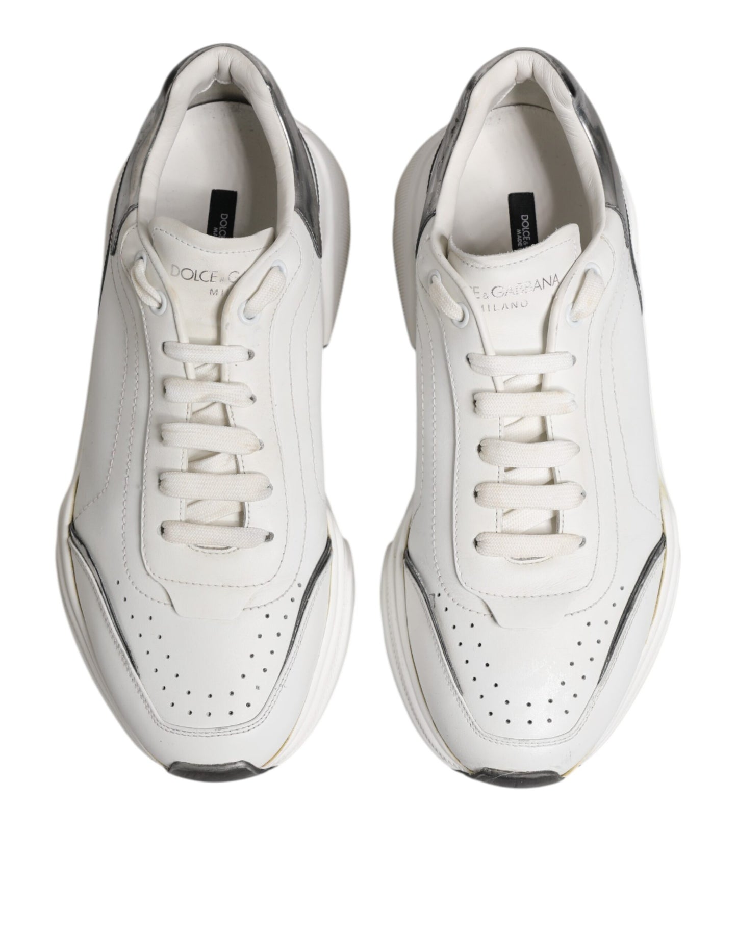Dolce &amp; Gabbana Weiße Daymaster Leder Low Top Sneakers Schuhe