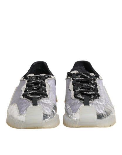 Dolce &amp; Gabbana Schwarz Silber NS1 Männer Low Top Sneakers Schuhe