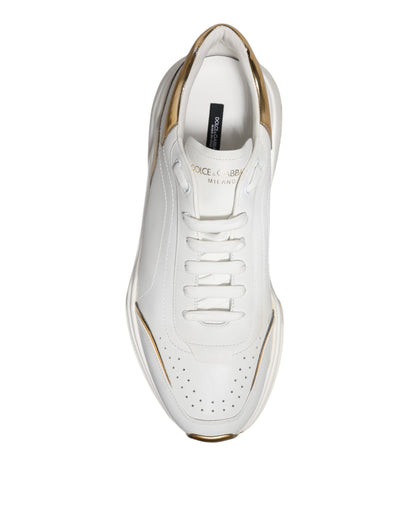 Dolce &amp; Gabbana Weiße Daymaster Leder Low Top Sneakers Schuhe