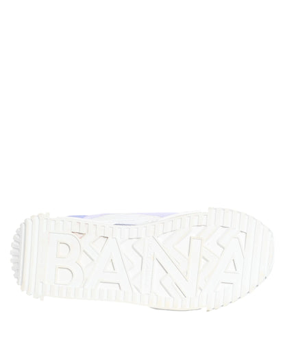 Dolce &amp; Gabbana Lila Weiß NS1 Schnürschuhe Low Top Sneakers