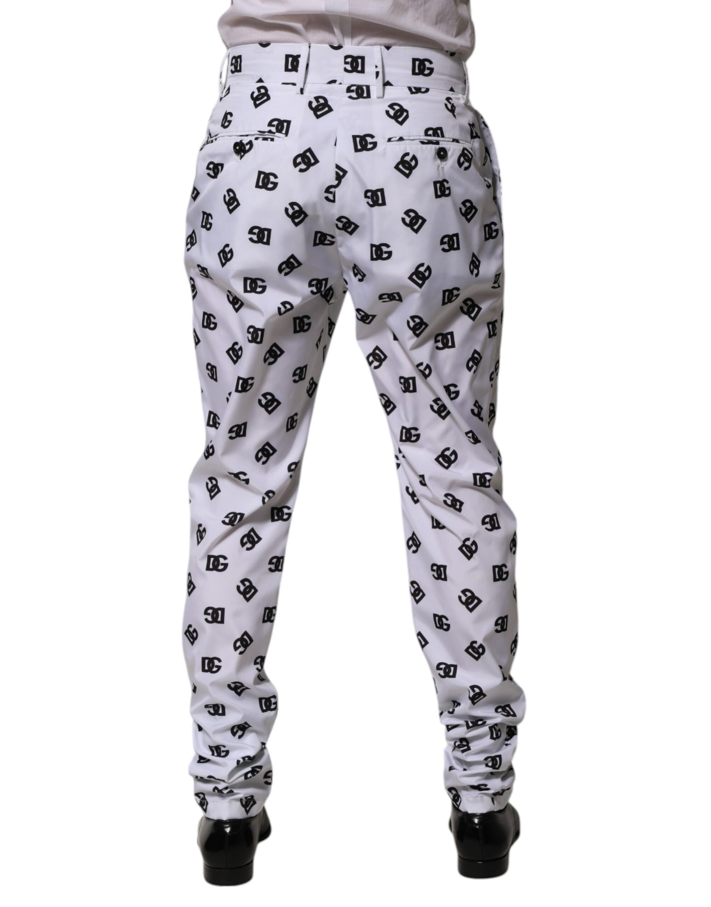 Dolce &amp; Gabbana – Enge Jeanshose aus Baumwolle mit Logo in Weiß