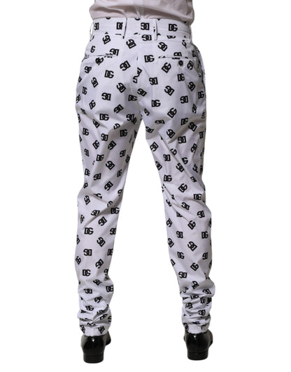 Dolce &amp; Gabbana – Enge Jeanshose aus Baumwolle mit Logo in Weiß