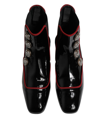 Dolce &amp; Gabbana – Schwarze Jackie-Chelsea-Stiefel mit Knöpfen