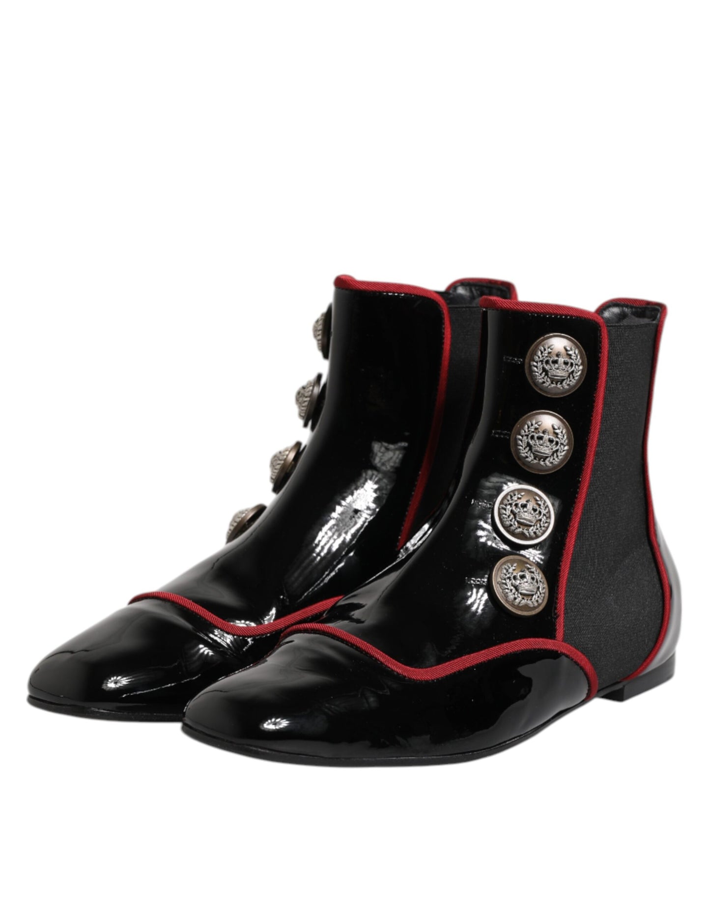 Dolce &amp; Gabbana – Schwarze Jackie-Chelsea-Stiefel mit Knöpfen