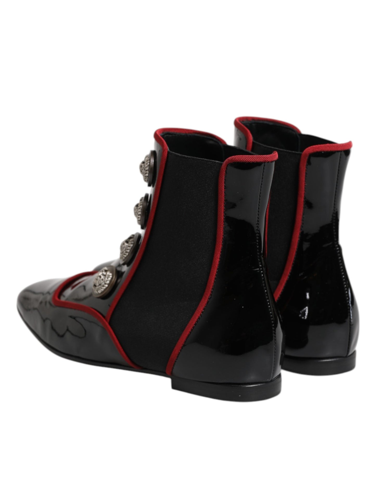 Dolce &amp; Gabbana – Schwarze Jackie-Chelsea-Stiefel mit Knöpfen