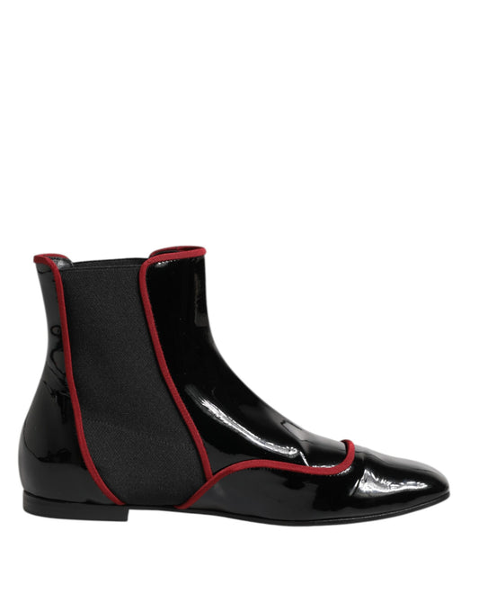 Dolce &amp; Gabbana – Schwarze Jackie-Chelsea-Stiefel mit Knöpfen