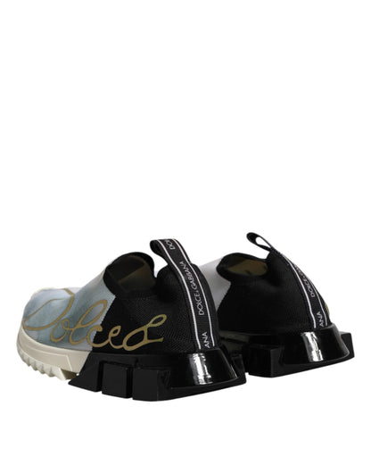 Dolce & Gabbana White Black Low Top Sorrento Sneakers Shoes