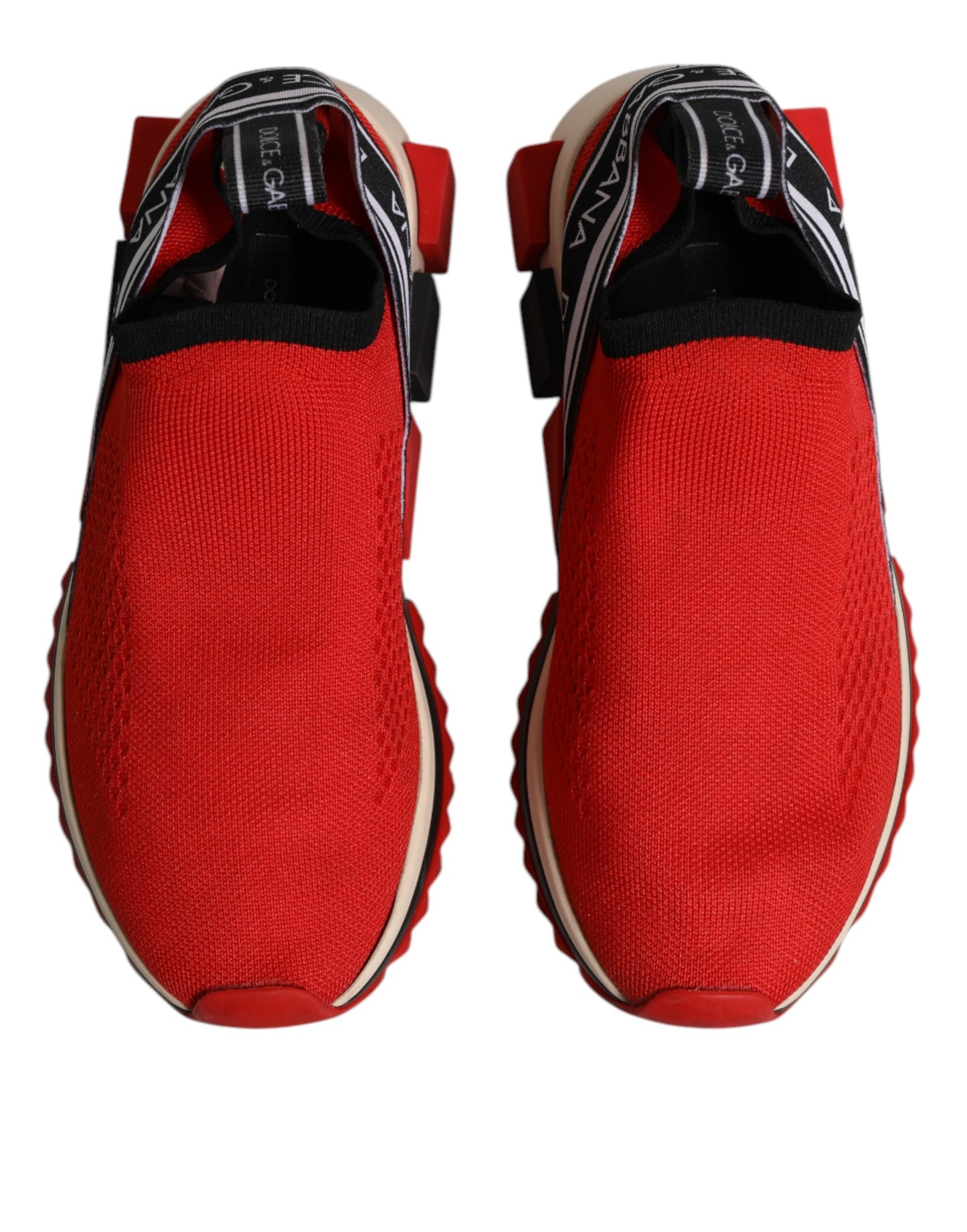 Dolce & Gabbana Red Sorrento Slip On Low Top Sneakers Shoes