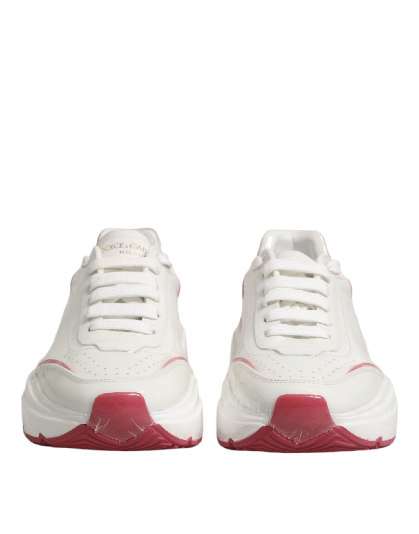 Dolce &amp; Gabbana Weiß Rosa Daymaster Low Top Sneakers Schuhe