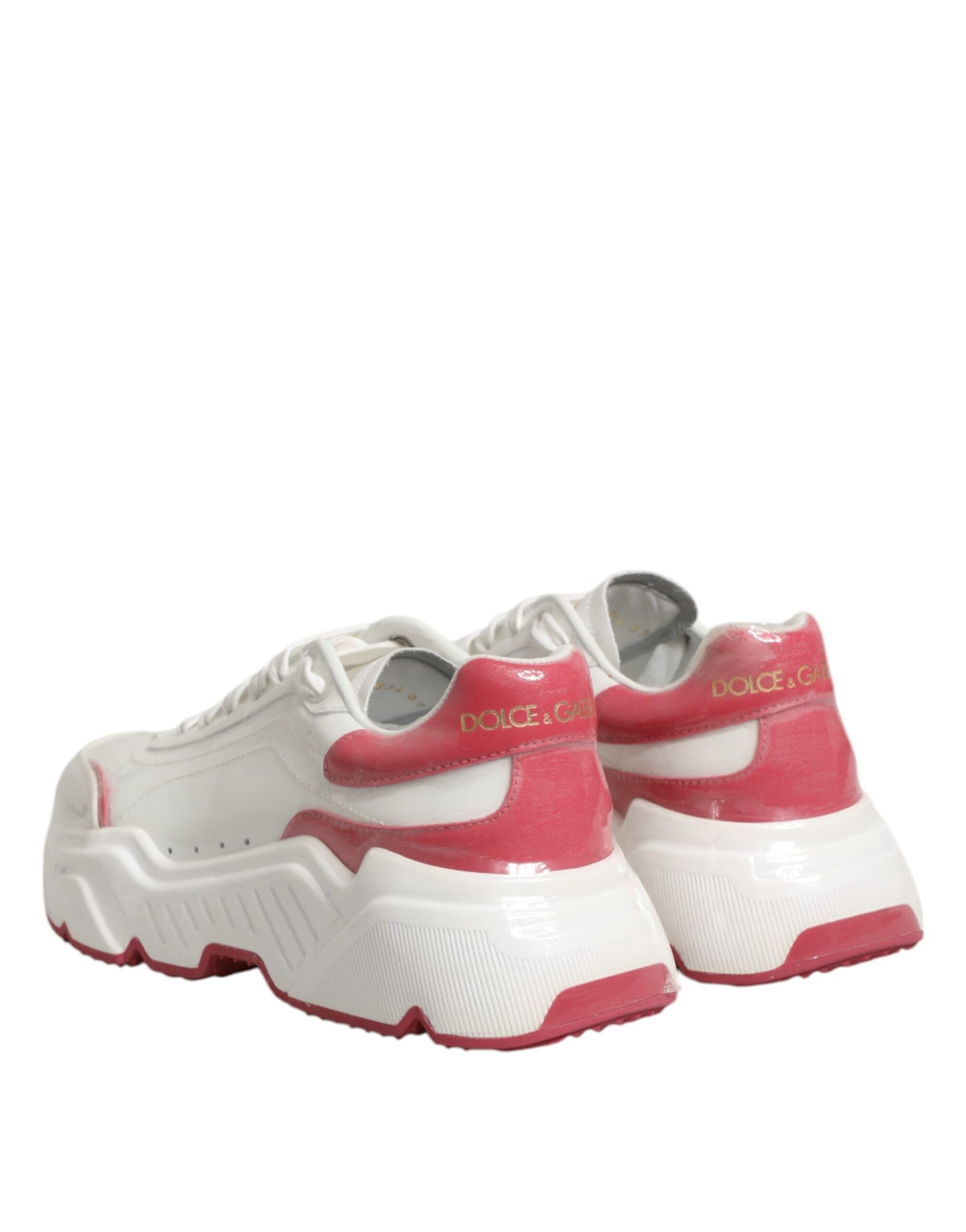 Dolce &amp; Gabbana Weiß Rosa Daymaster Low Top Sneakers Schuhe