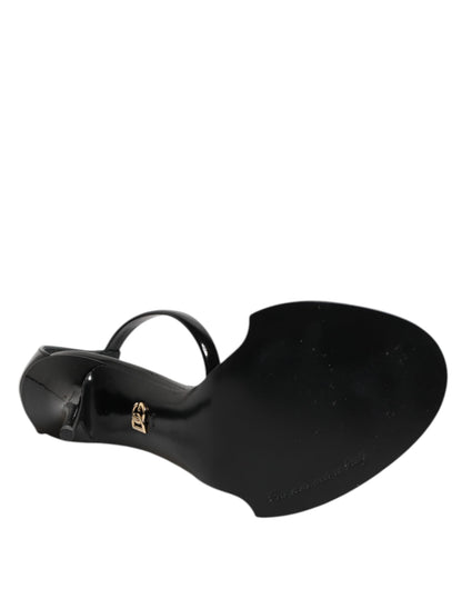Dolce &amp; Gabbana – Schwarze Sandalen „KEIRA“ mit Perlenverzierung