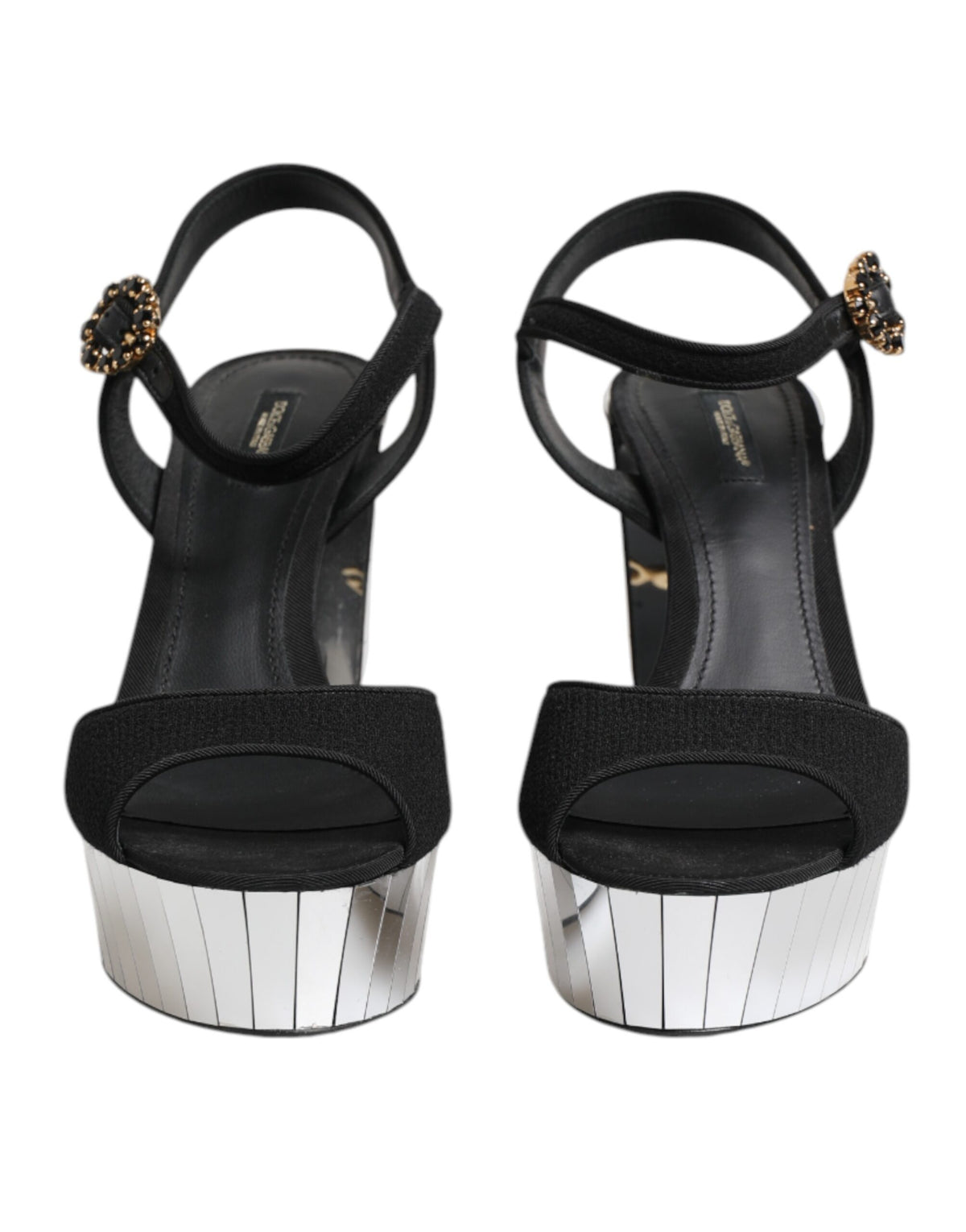 Dolce &amp; Gabbana – Keira – Sandalen mit Knöchelriemen und schwarzem Kristall