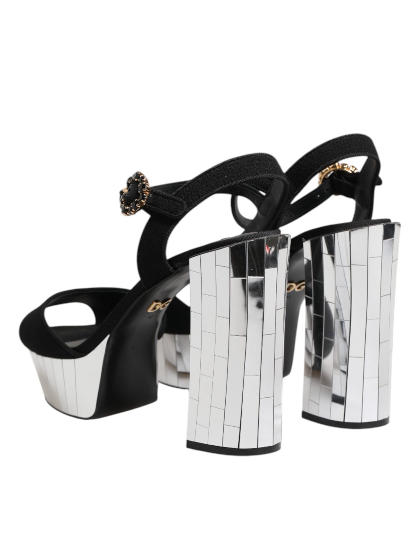 Dolce &amp; Gabbana – Keira – Sandalen mit Knöchelriemen und schwarzem Kristall