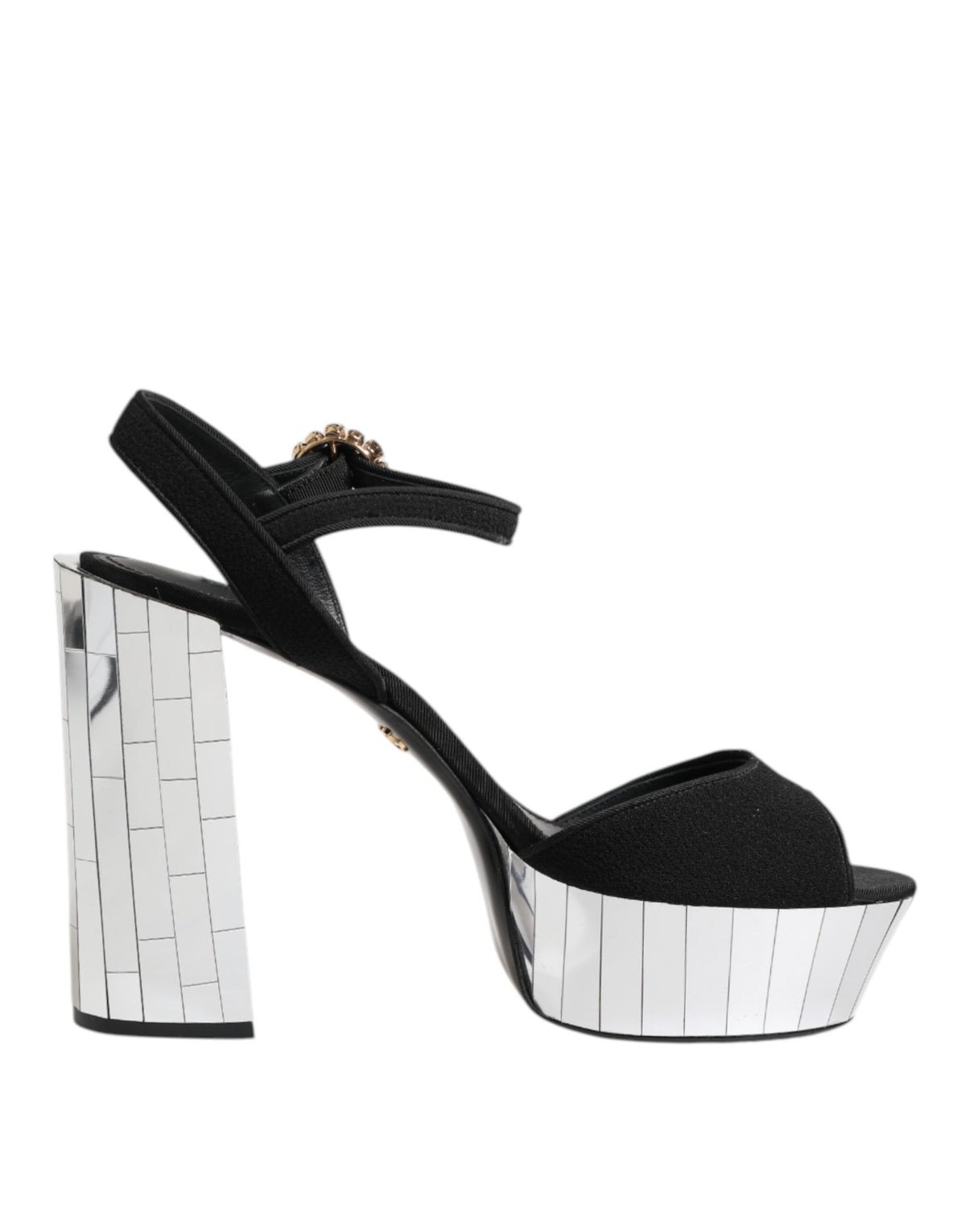 Dolce &amp; Gabbana – Keira – Sandalen mit Knöchelriemen und schwarzem Kristall