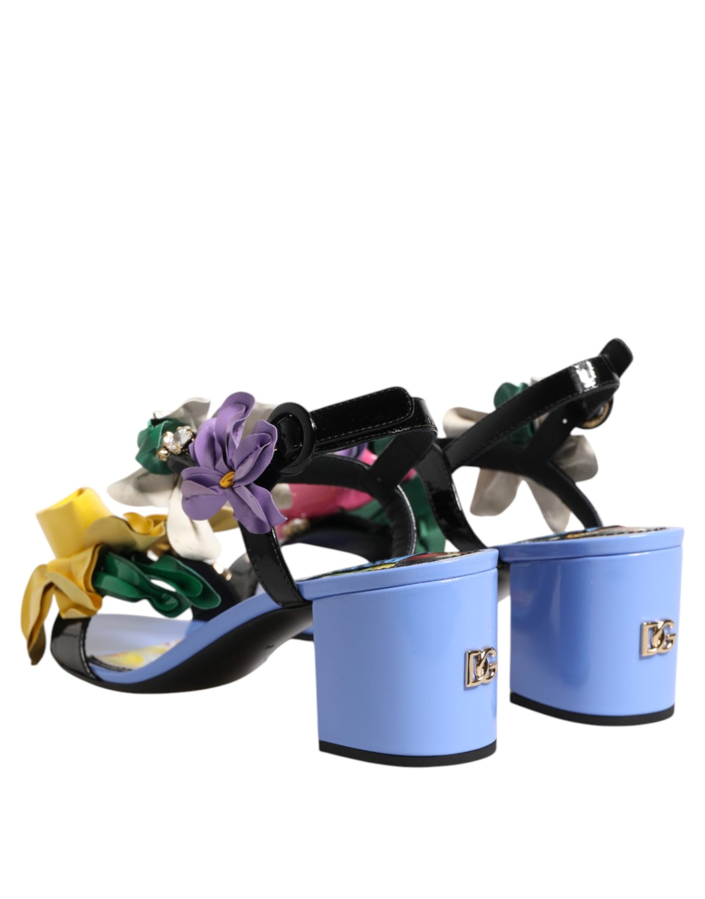 Dolce &amp; Gabbana Mehrfarbige Blumenkristall-Keira-Sandalen