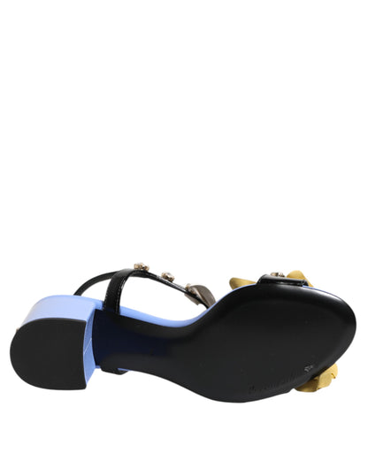Dolce &amp; Gabbana Mehrfarbige Blumenkristall-Keira-Sandalen