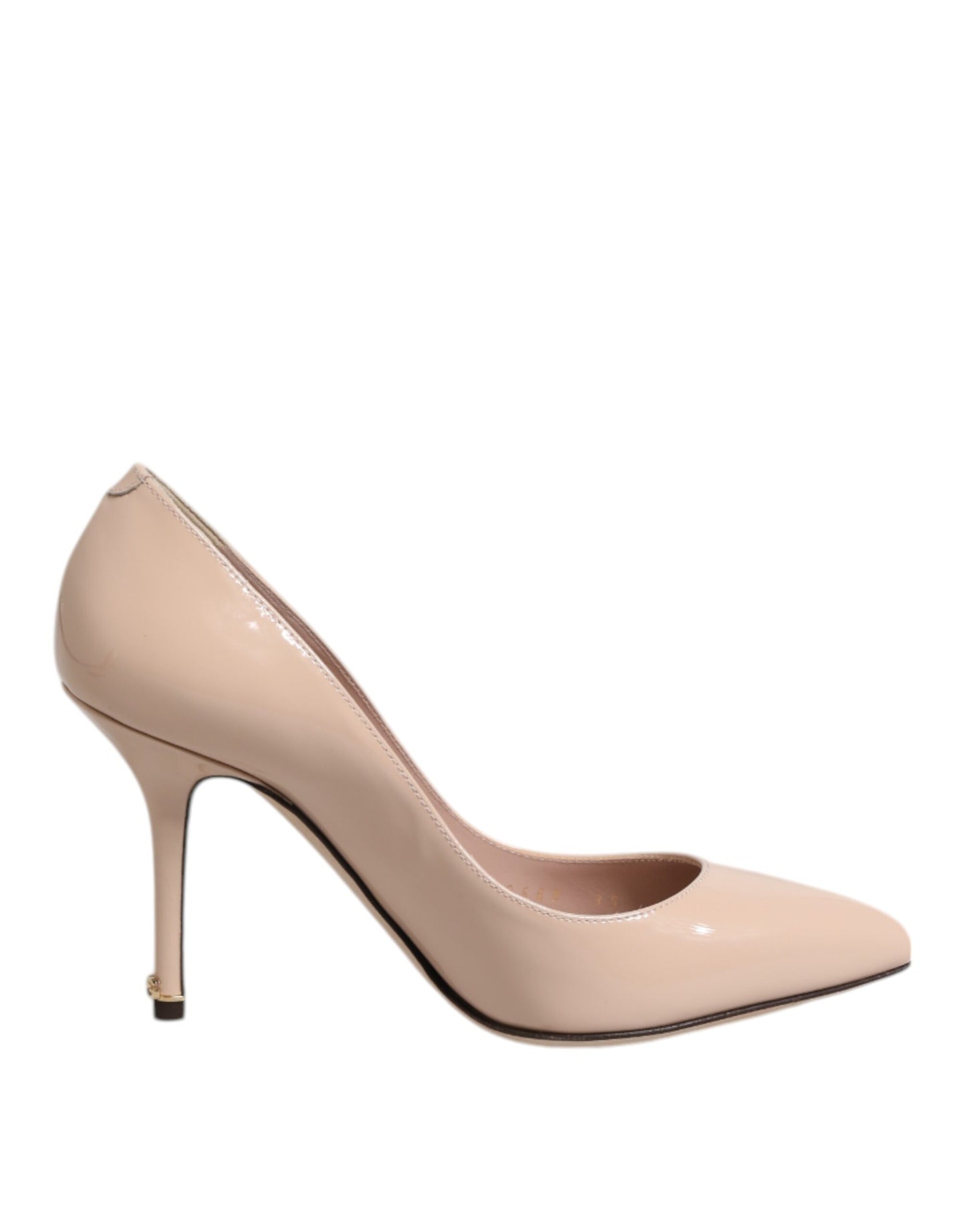 Dolce &amp; Gabbana Beige Lackleder Stiletto-Absatz Pumps Schuhe