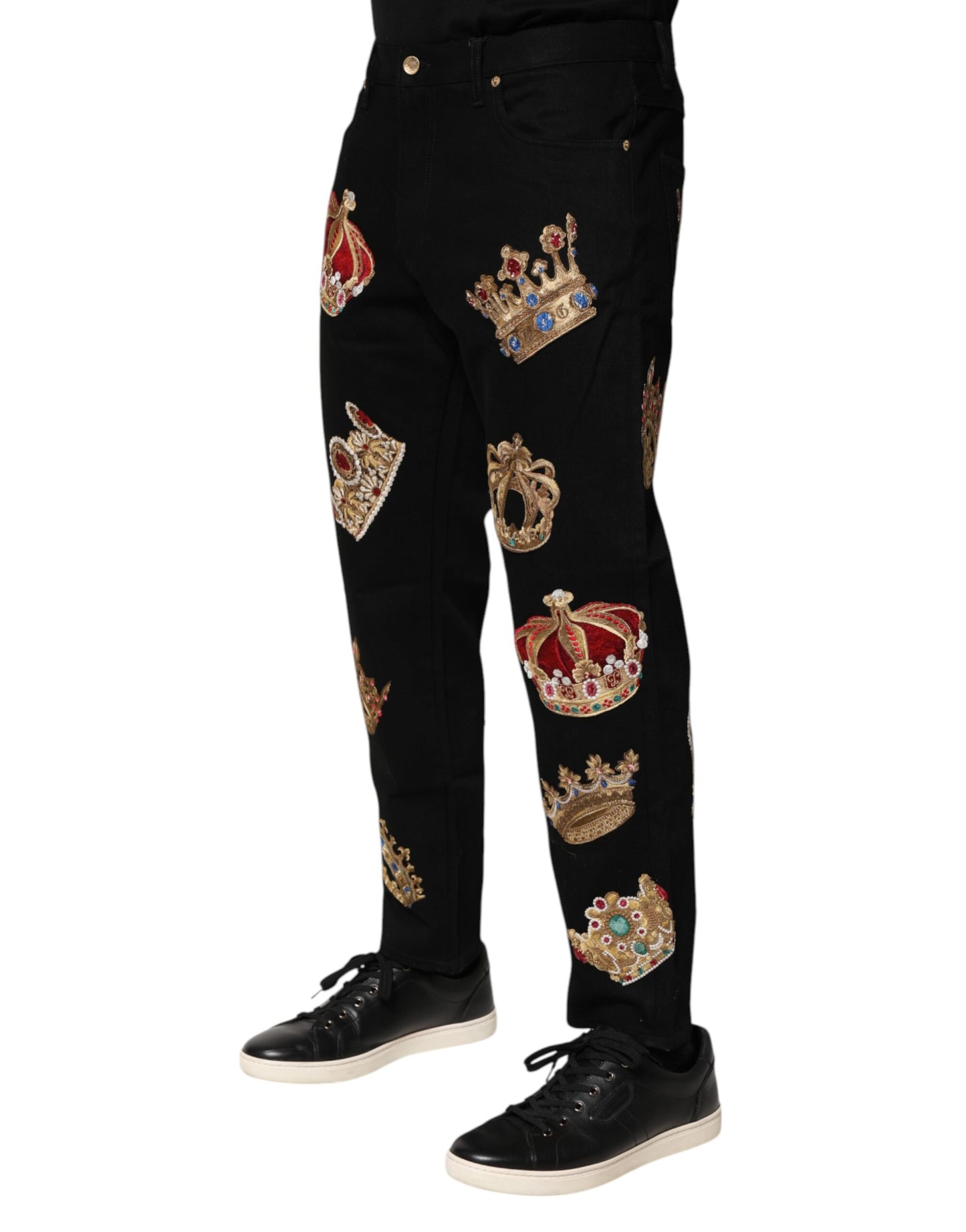 Dolce &amp; Gabbana Schwarze Barock Royal Herren Anzughose