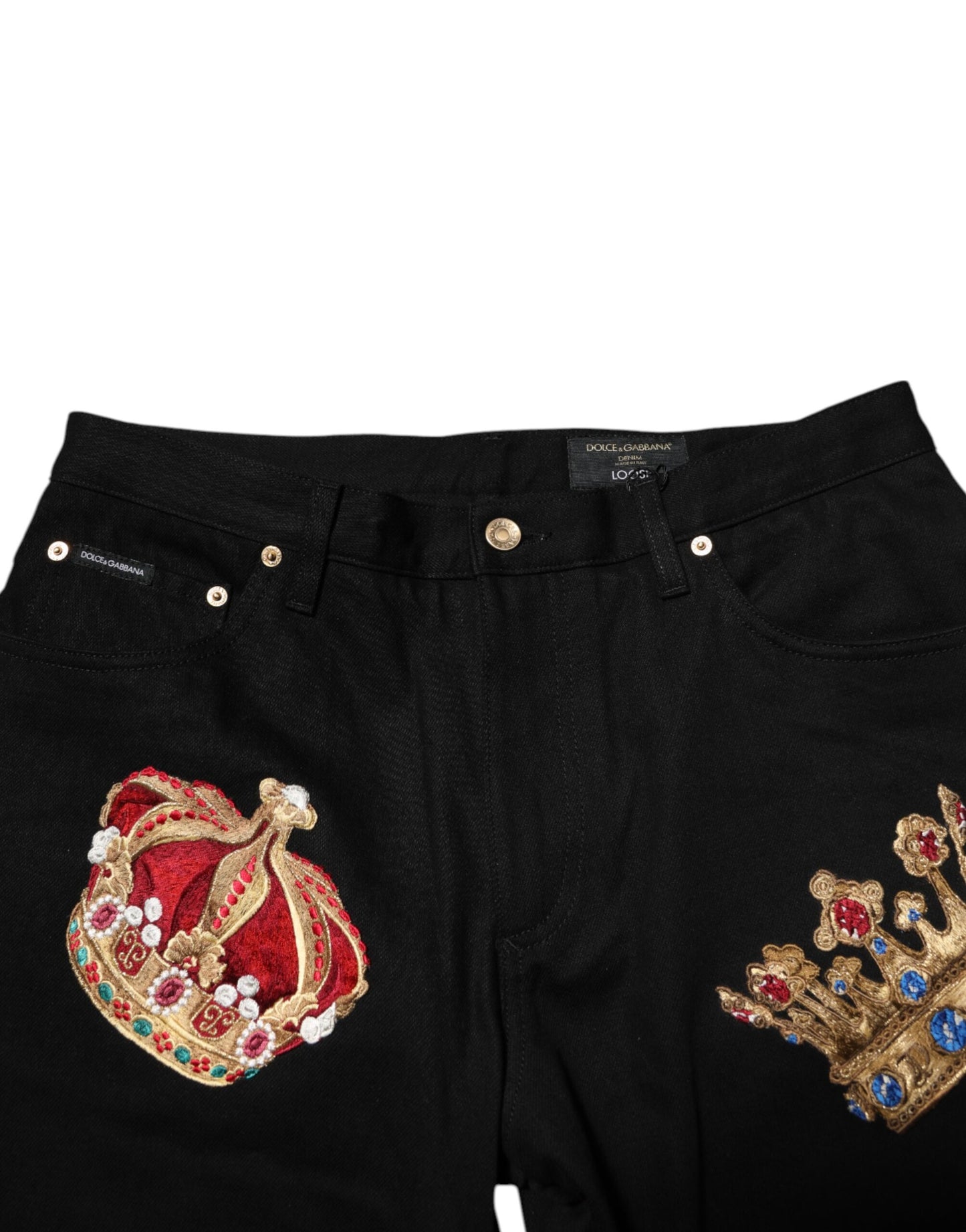 Dolce &amp; Gabbana Schwarze Barock Royal Herren Anzughose