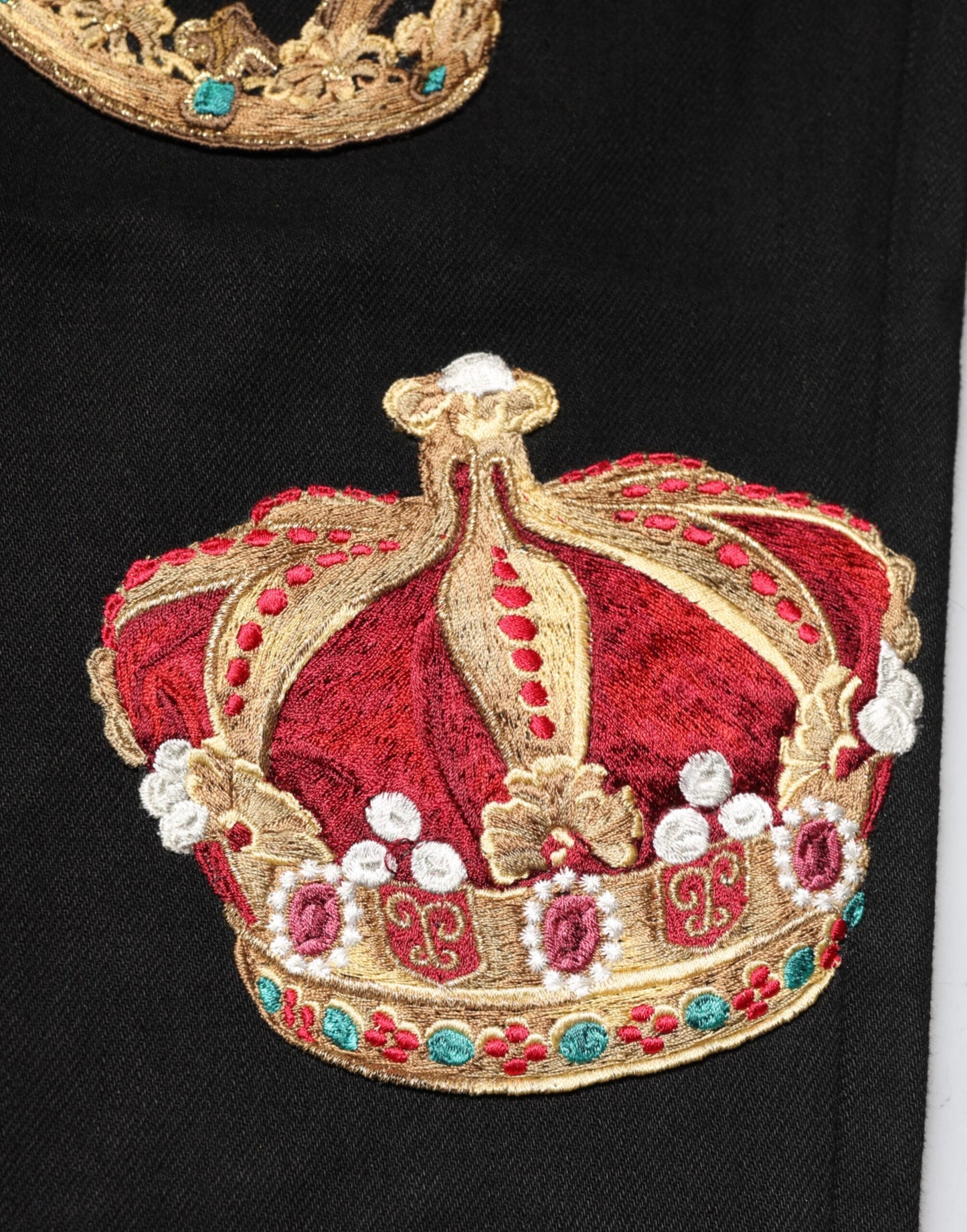 Dolce &amp; Gabbana Schwarze Barock Royal Herren Anzughose