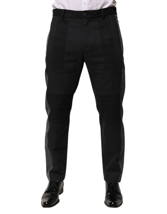 Dolce &amp; Gabbana – Schwarze, graue Baumwollhose für formelle Anlässe