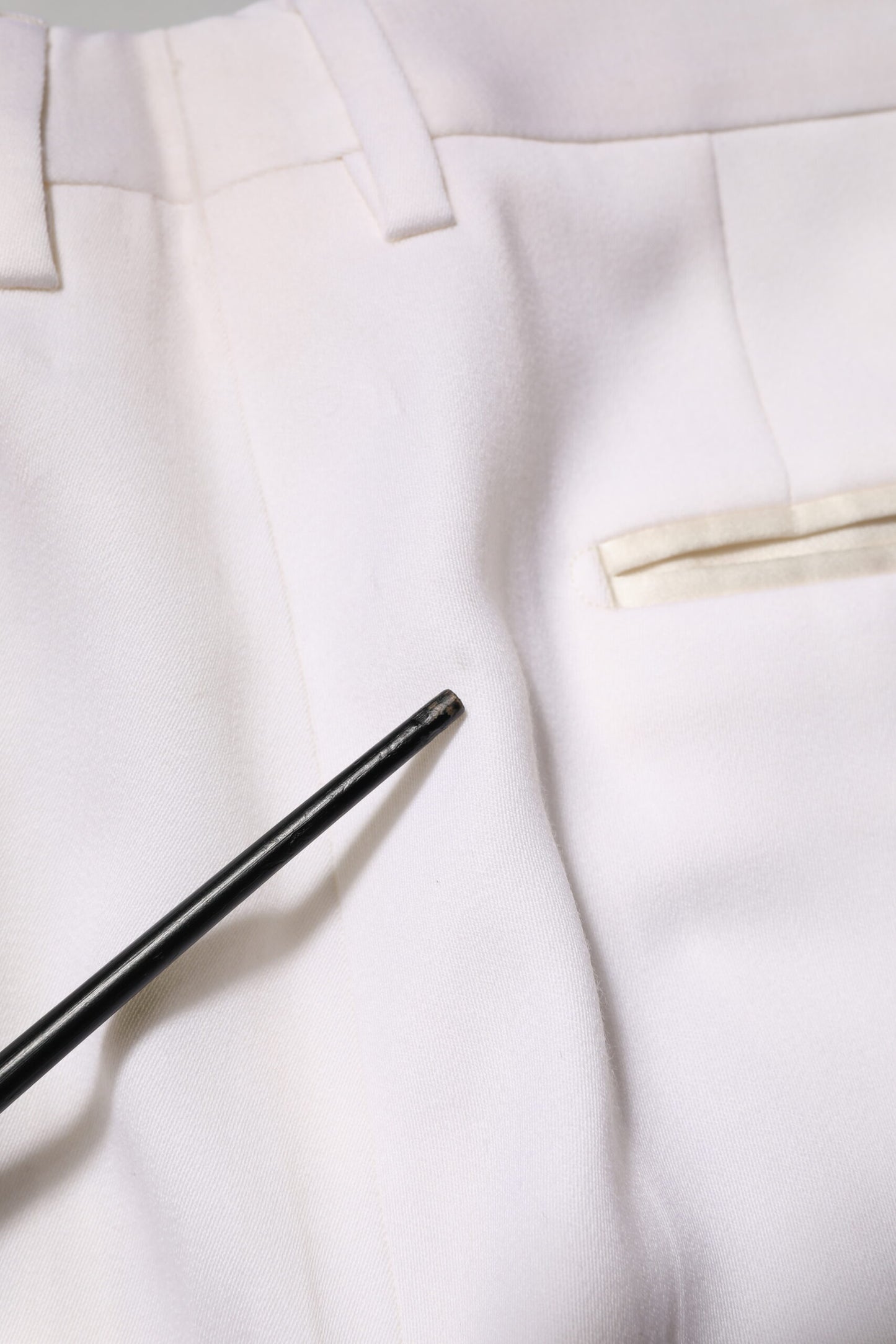 Dolce &amp; Gabbana – Weiße, konisch zulaufende Hose aus Polyester