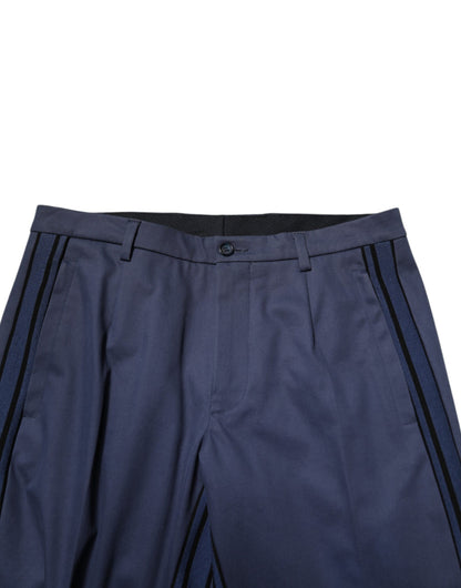 Dolce &amp; Gabbana Blaue, schmal zulaufende Hose aus Baumwolle für Herren
