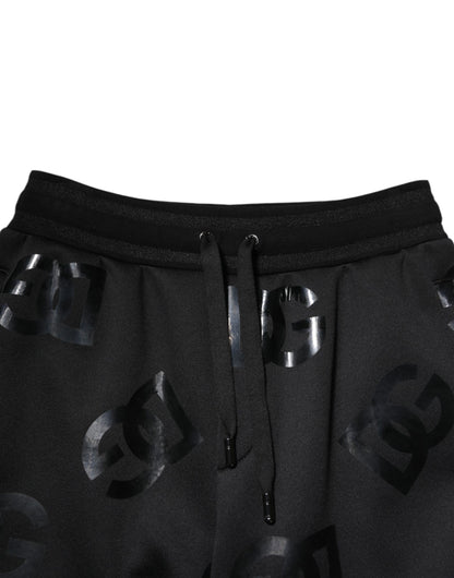 Dolce &amp; Gabbana – Schwarze Bermuda-Sweatshorts aus Baumwolle mit Logo