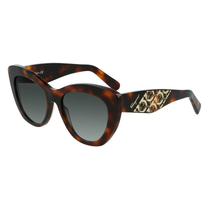Salvatore Ferragamo – Braune Acetat-Sonnenbrille