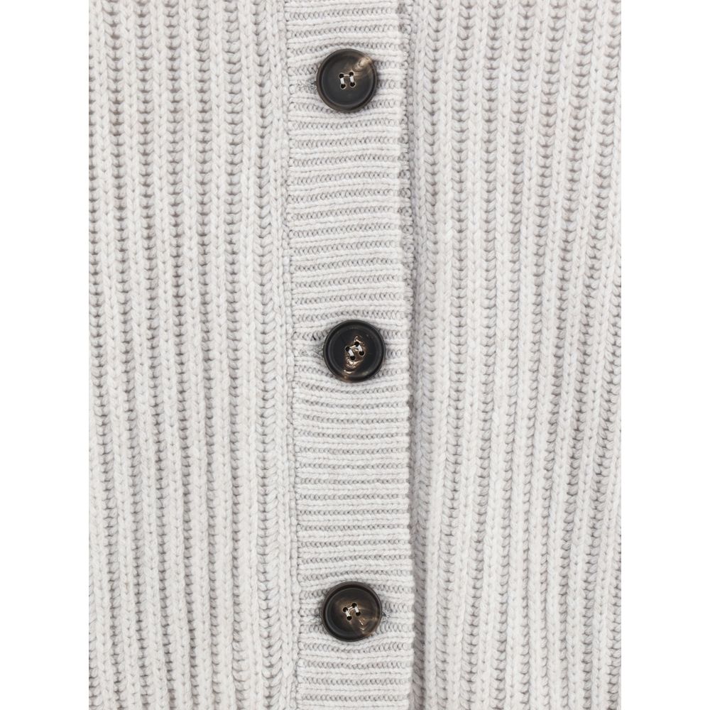 Brunello Cucinelli Kaschmircardigan in Weiß