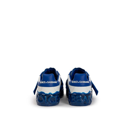 Dolce &amp; Gabbana Sneaker aus weißem Leder, niedriger Schaft