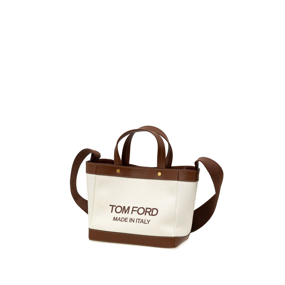 Beige Baumwoll-Tragetasche von Tom Ford