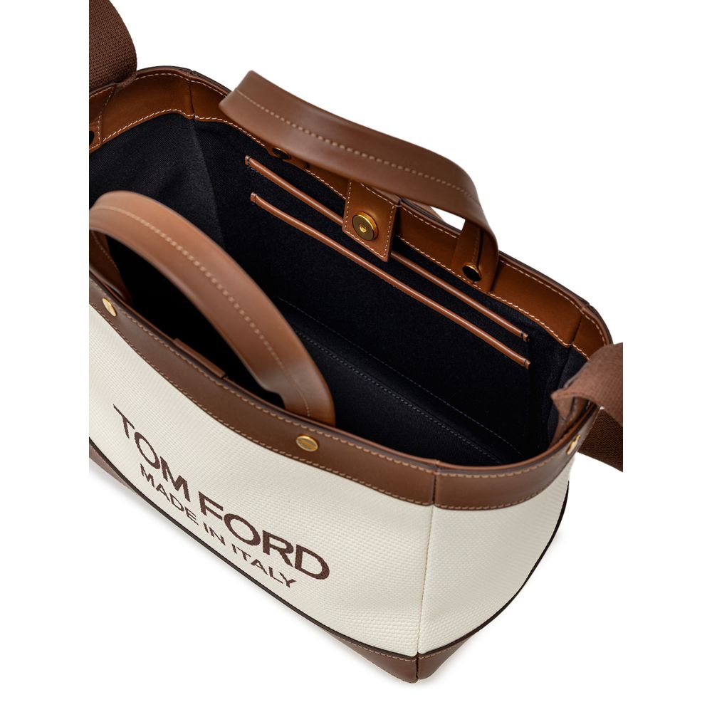 Beige Baumwoll-Tragetasche von Tom Ford