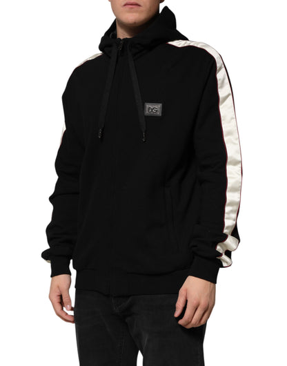 Dolce &amp; Gabbana – Schwarzer Cardigan-Pullover mit Baumwollplakette